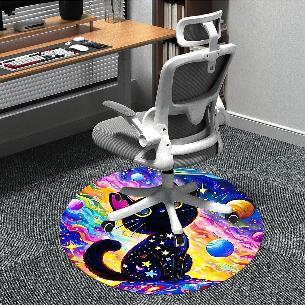 1pc Cosmic Cat Office Round Area Rug, Under Office Chairs Bedroom Living Room Home Decor, Room Deco 80cm
1pc Cosmic Cat Office Round Area Rug, Under Office Chairs Bedroom Living Room Home Decor, Room Deco 80cm