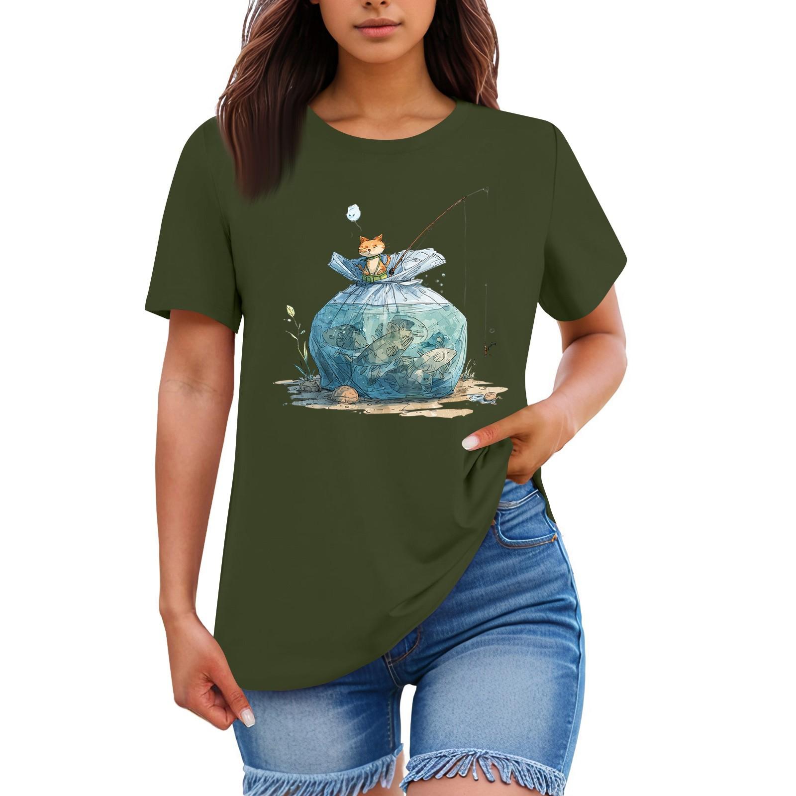Ladies Loose Comfortable Casual Fashionable Animal Print Round Neck Short Sleeved Shirt M
Ladies Loose Comfortable Casual Fashionable Animal Print Round Neck Short Sleeved Shirt M