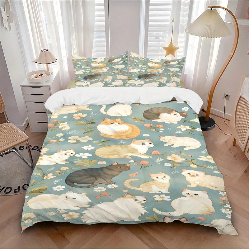 3pcs Cats Flowers Bedding Cover Set, Fashion Classic Popular Print Bedding Set, Soft Comfortable, All - Season Use, For Bedroom, Guest Room100 135x200cm
3pcs Cats Flowers Bedding Cover Set, Fashion Classic Popular Print Bedding Set, Soft Comfortable, All - Season Use, For Bedroom, Guest Room100 135x200cm