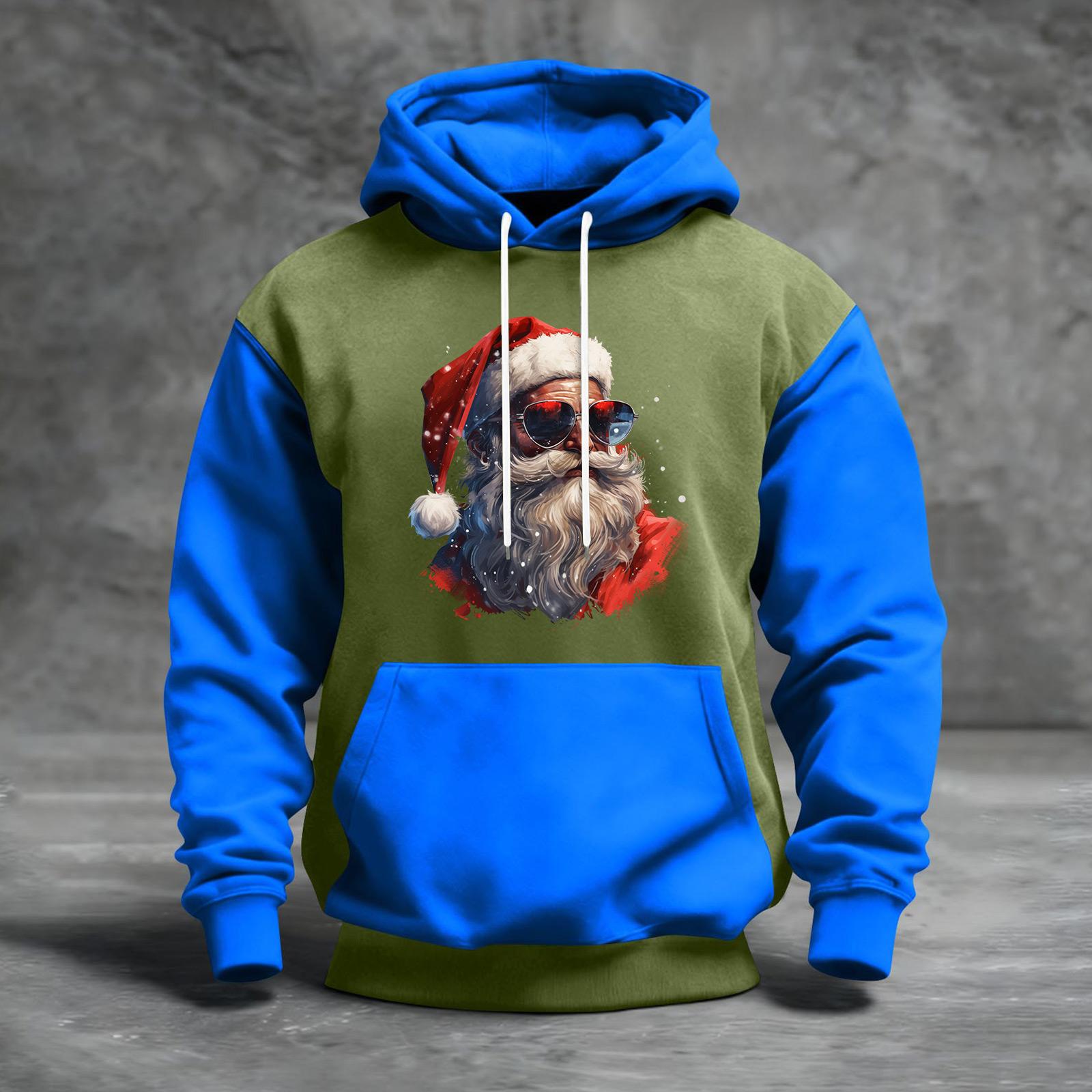 Мужской рождественский свитшот с капюшоном, повседневный, спортивный, удобный, с цветными блоками и принтом XL
Мужской рождественский свитшот с капюшоном, повседневный, спортивный, удобный, с цветными блоками и принтом XL