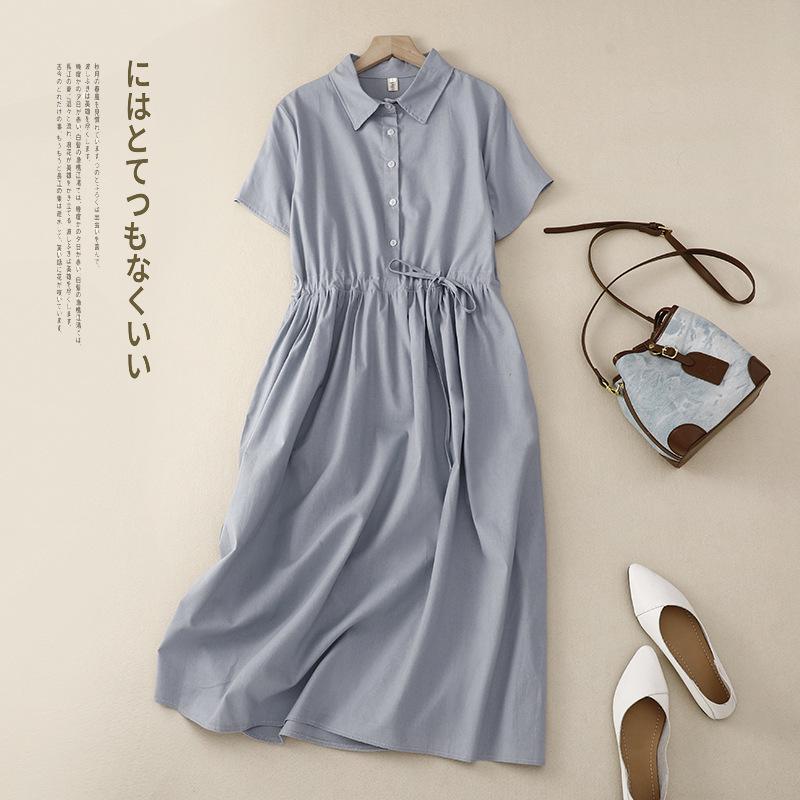 Xinxing 2025 Summer Cotton Linen Retro Short Sleeve Mid-Length Shirt Dress for Women XL (Chest 126-142)
Xinxing 2025 Summer Cotton Linen Retro Short Sleeve Mid-Length Shirt Dress for Women XL (Chest 126-142)