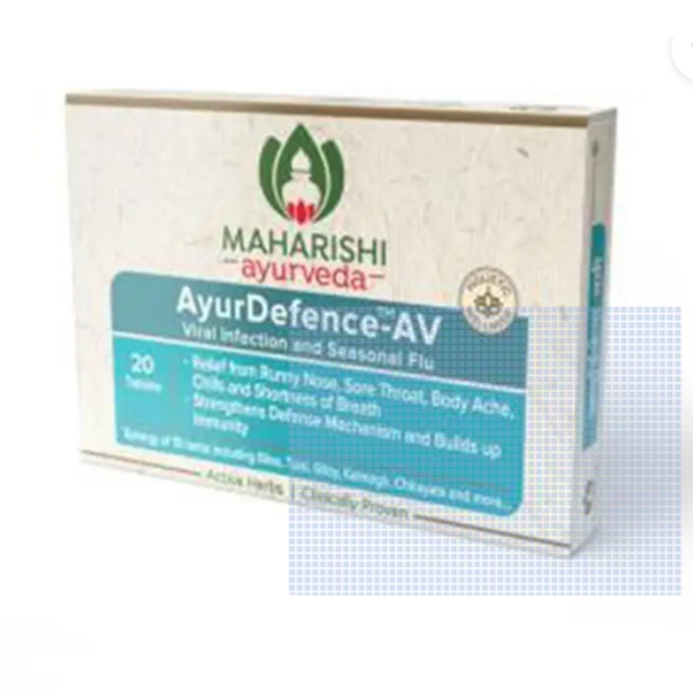 Maharishi ayurveda AyurDefence-AV For Viral Infections & Seasonal Flu (20 tablets Pack) X Pack of 3
Maharishi ayurveda AyurDefence-AV For Viral Infections & Seasonal Flu (20 tablets Pack) X Pack of 3
