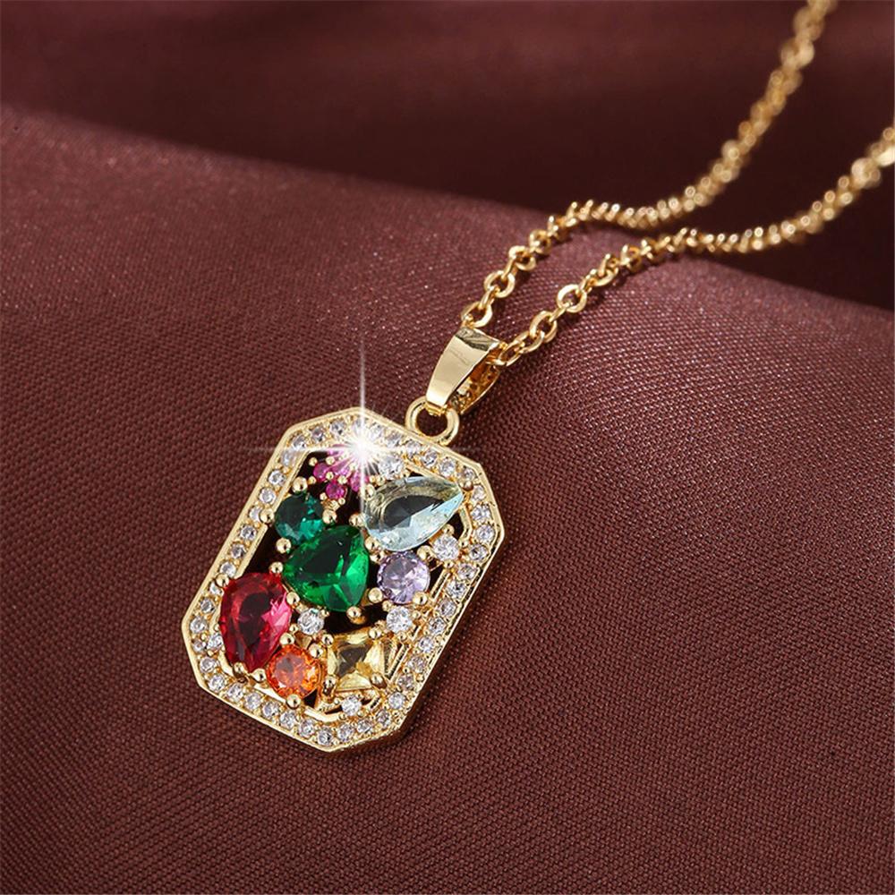 Luxury Female Rainbow Oval Square Pendant Necklace Vintage Gold Color Wedding Jewelry For Women
Luxury Female Rainbow Oval Square Pendant Necklace Vintage Gold Color Wedding Jewelry For Women