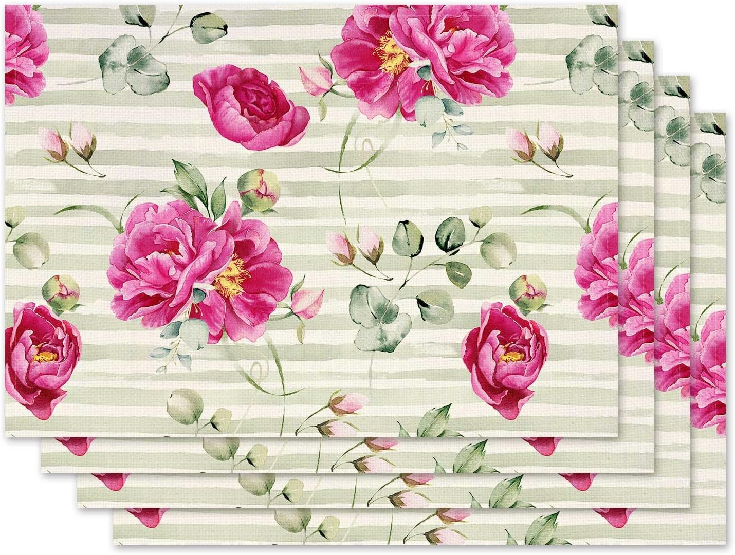 Red Peony Flowers Placemat Set of 4 Spring Floral Placemats Spring Summer Eucalyptus Table Mats for Indoor Outdoor Home Party Kitchen Dining Decor Far 4Pcs
Red Peony Flowers Placemat Set of 4 Spring Floral Placemats Spring Summer Eucalyptus Table Mats for Indoor Outdoor Home Party Kitchen Dining Decor Far 4Pcs