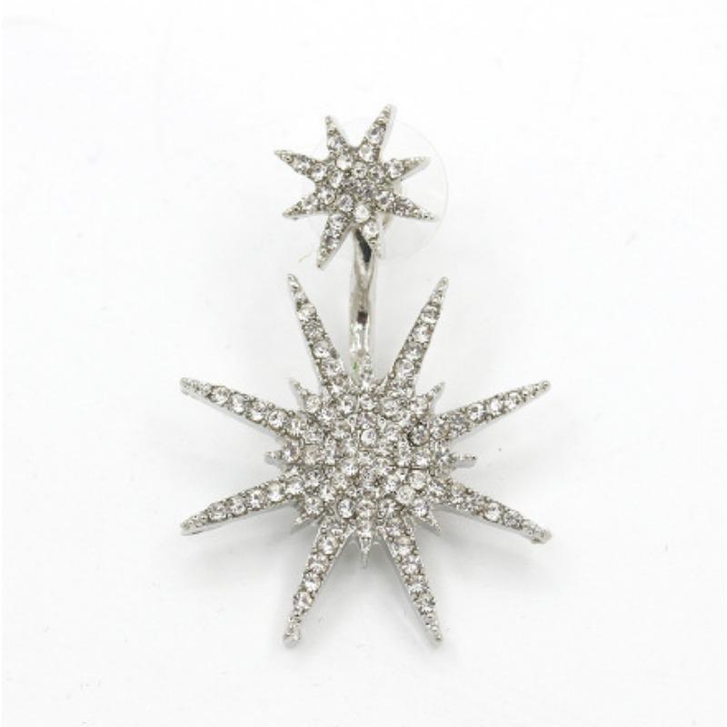 Fashionable New Style Snowflake Earrings Full of Diamonds and Hanging Six-pointed Star Earrings Accessories 1Pcs срібний
Fashionable New Style Snowflake Earrings Full of Diamonds and Hanging Six-pointed Star Earrings Accessories 1Pcs срібний
