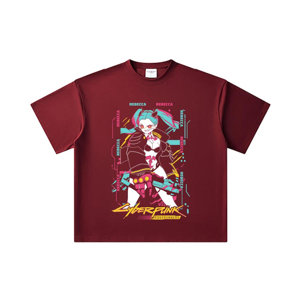260 GSM Double Yarn 32 Count 100% Cotton Cyberpunk Edgerunners V2 Rebecca Print Unisex Heavy Cotton T Shirt 2XL вина червоного кольору
260 GSM Double Yarn 32 Count 100% Cotton Cyberpunk Edgerunners V2 Rebecca Print Unisex Heavy Cotton T Shirt 2XL вина червоного кольору