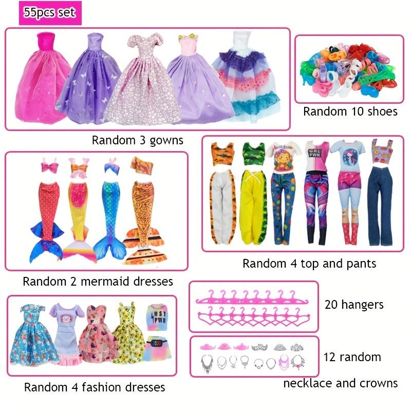 55pcs 11.5in/30cm Set Doll Clothes Accessories Fashion Dresses Mermaid Dress Top Pants Hangers Shoes Christmas Gift and for Kid Friendly Entertaining
55pcs 11.5in/30cm Set Doll Clothes Accessories Fashion Dresses Mermaid Dress Top Pants Hangers Shoes Christmas Gift and for Kid Friendly Entertaining