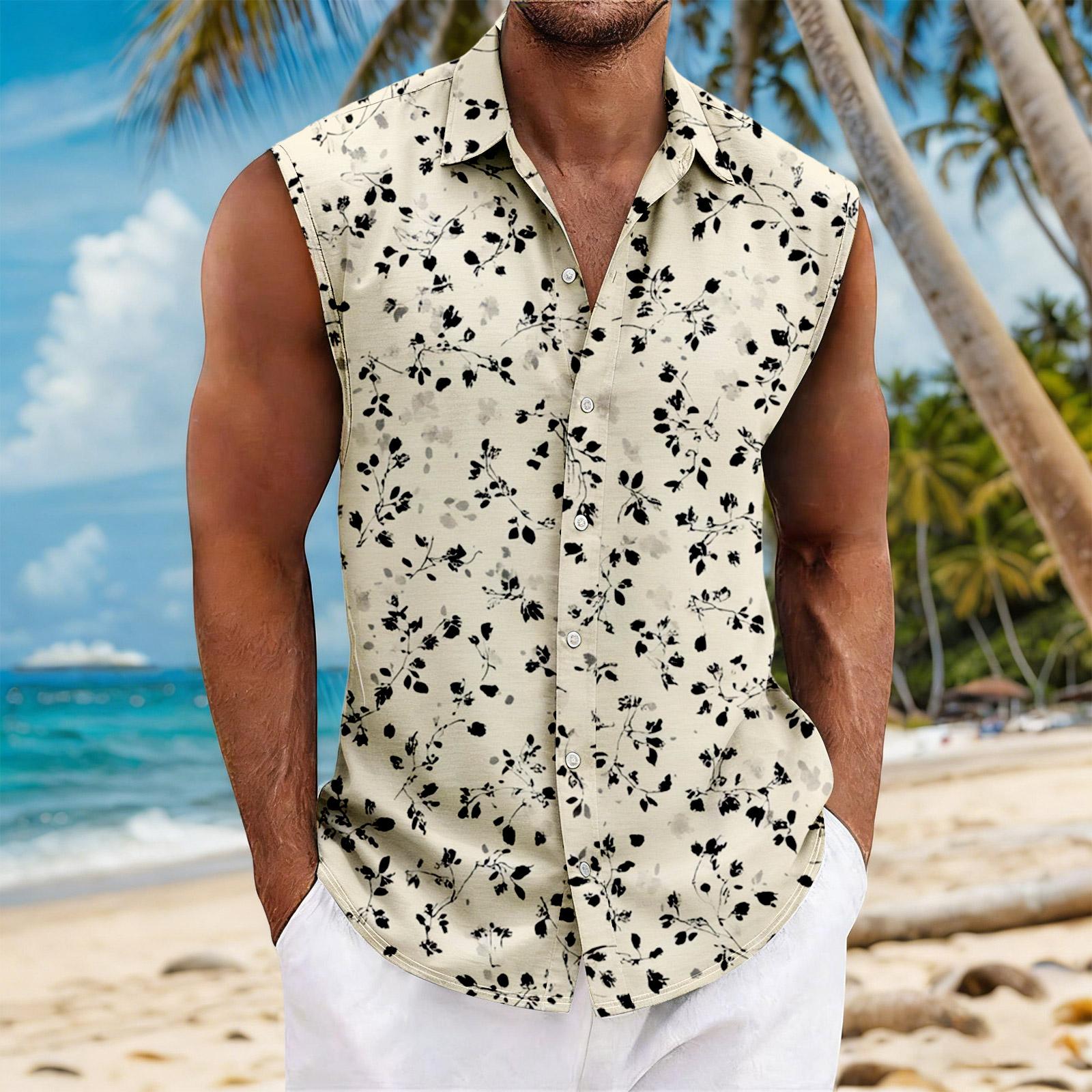 Men Sleeveless Button Down Shirt Floral Print Casual Summer Lightweight Shirt Relaxed Fit Beachwear Top XL винний
Men Sleeveless Button Down Shirt Floral Print Casual Summer Lightweight Shirt Relaxed Fit Beachwear Top XL винний