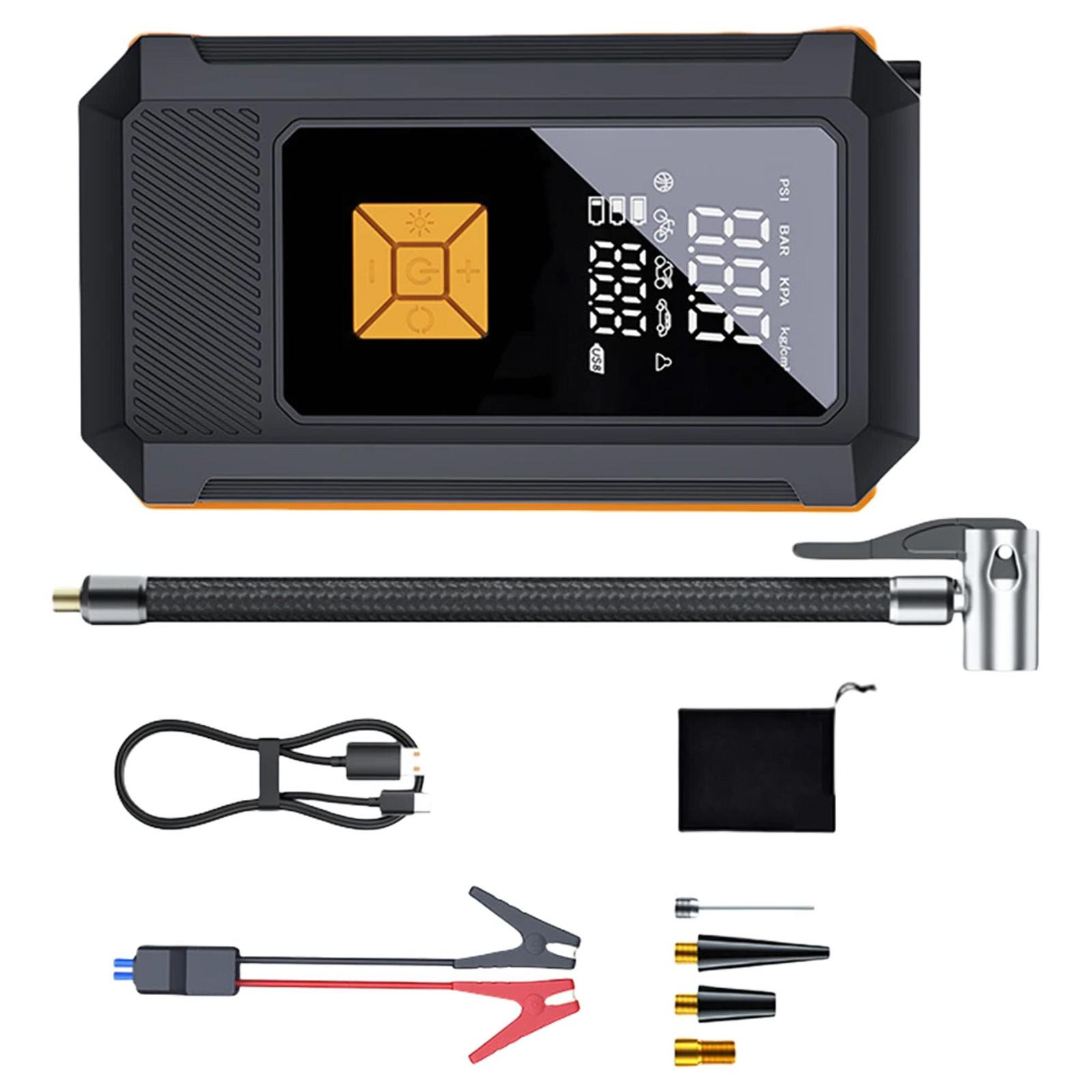 Double Function Tire Inflator And Jump Starter 150PSI 12V Auto Battery Booster For Emergency Use Long Distance Travel
Double Function Tire Inflator And Jump Starter 150PSI 12V Auto Battery Booster For Emergency Use Long Distance Travel