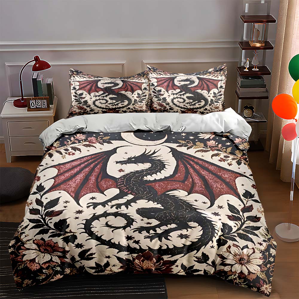 Dragon, floral, celestial. Bedding Duvet cover sets Duvet covers Pillowcases gifts (1 * Duvet Cover 2 * Pillowcases, without duvet insert) 135x200cm
Dragon, floral, celestial. Bedding Duvet cover sets Duvet covers Pillowcases gifts (1 * Duvet Cover 2 * Pillowcases, without duvet insert) 135x200cm