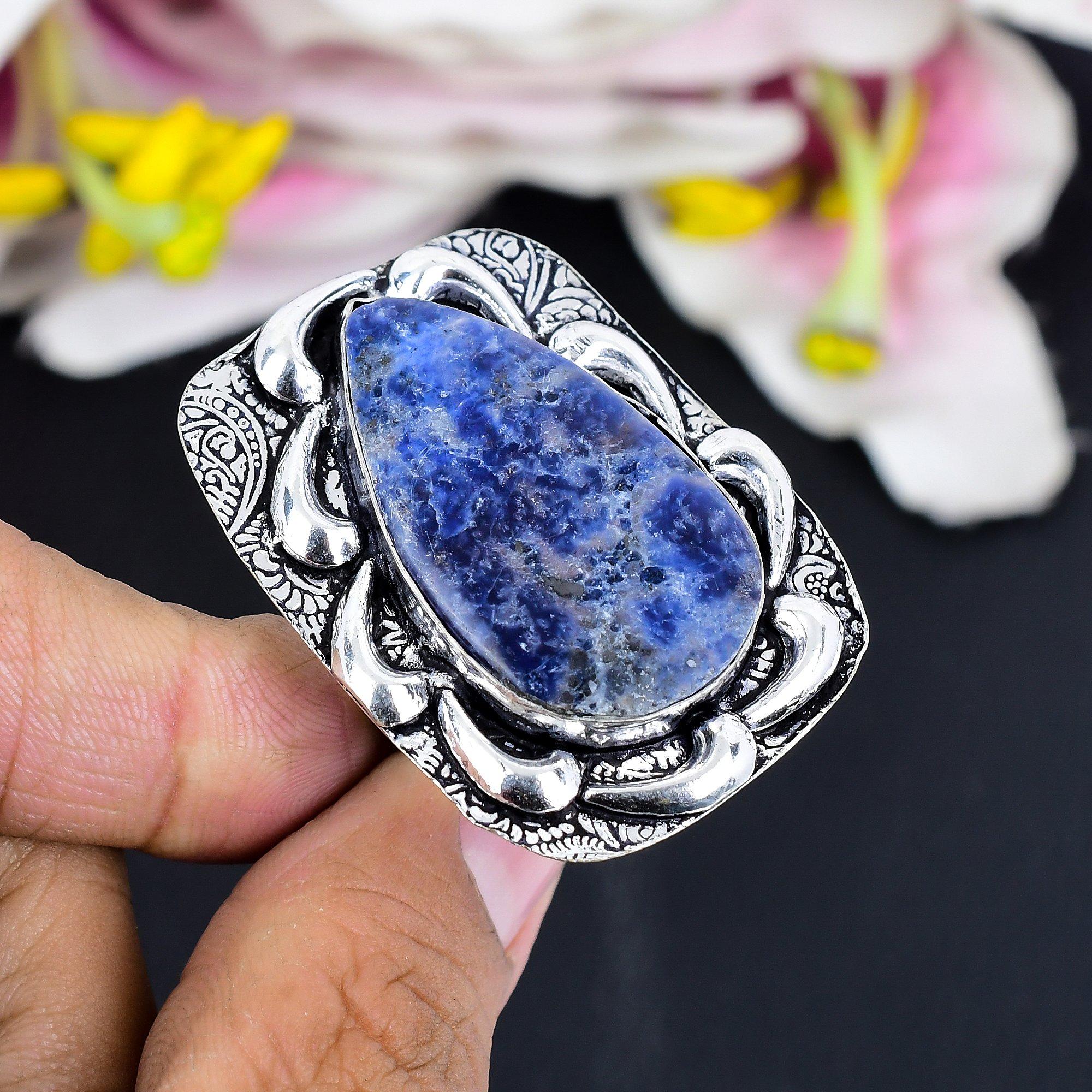 Sodalite Gemstone Handmade 925 Sterling Silver Jewelry Ring Size 10 KG-1718
Sodalite Gemstone Handmade 925 Sterling Silver Jewelry Ring Size 10 KG-1718