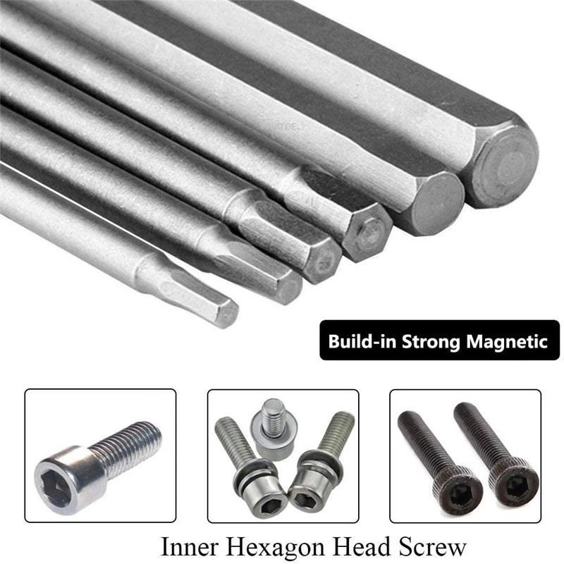 8Pcs Hexagonal Screwdriver Head Set 100Mm Long S2 Alloy Steel Magnetic Bit Power Tool Accessory H1.5-H8 8PCS
8Pcs Hexagonal Screwdriver Head Set 100Mm Long S2 Alloy Steel Magnetic Bit Power Tool Accessory H1.5-H8 8PCS