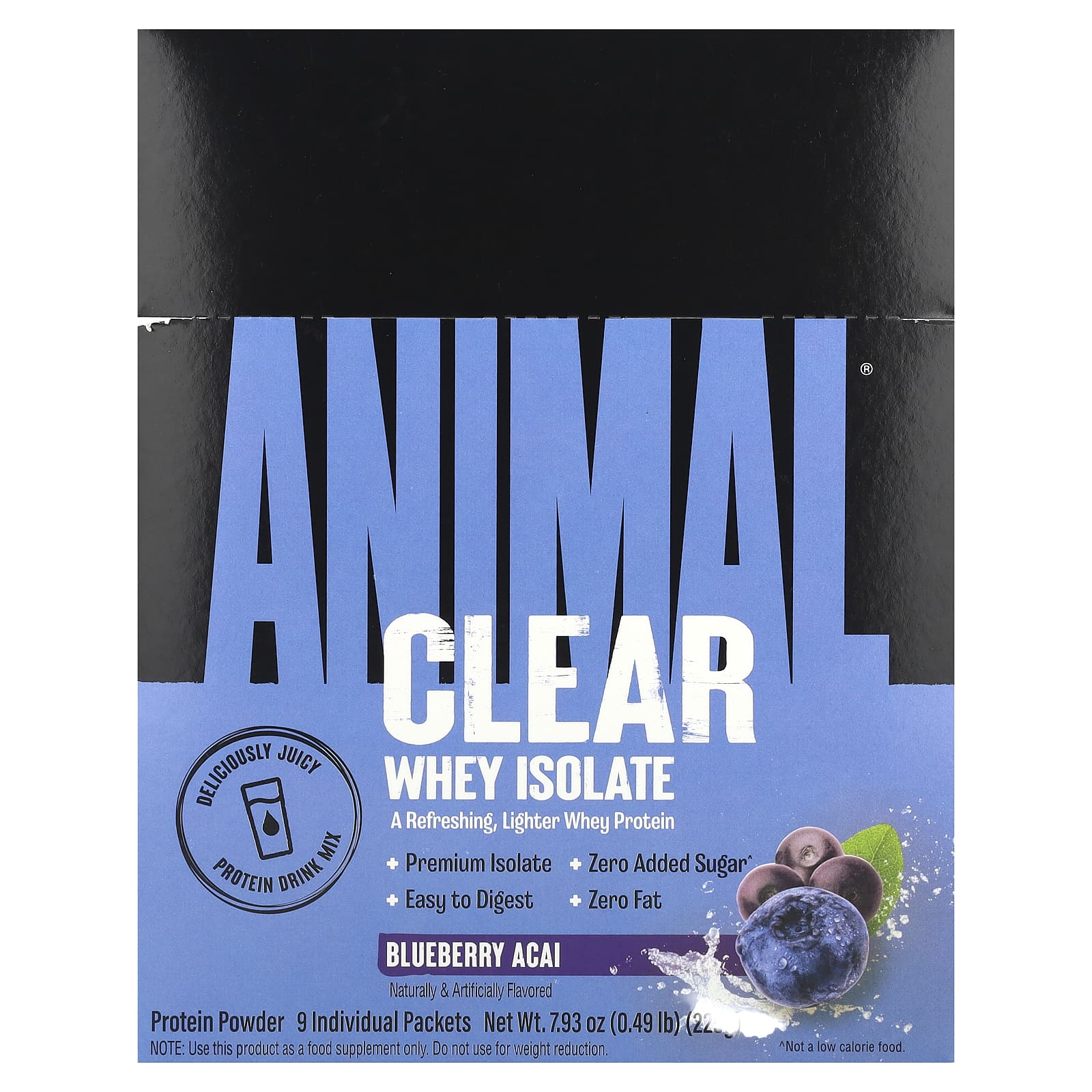 Clear Whey Isolate, Blueberry Acai, Individually Wrapped 9 Packets, 25G (0.05Lb) Each
Clear Whey Isolate, Blueberry Acai, Individually Wrapped 9 Packets, 25G (0.05Lb) Each