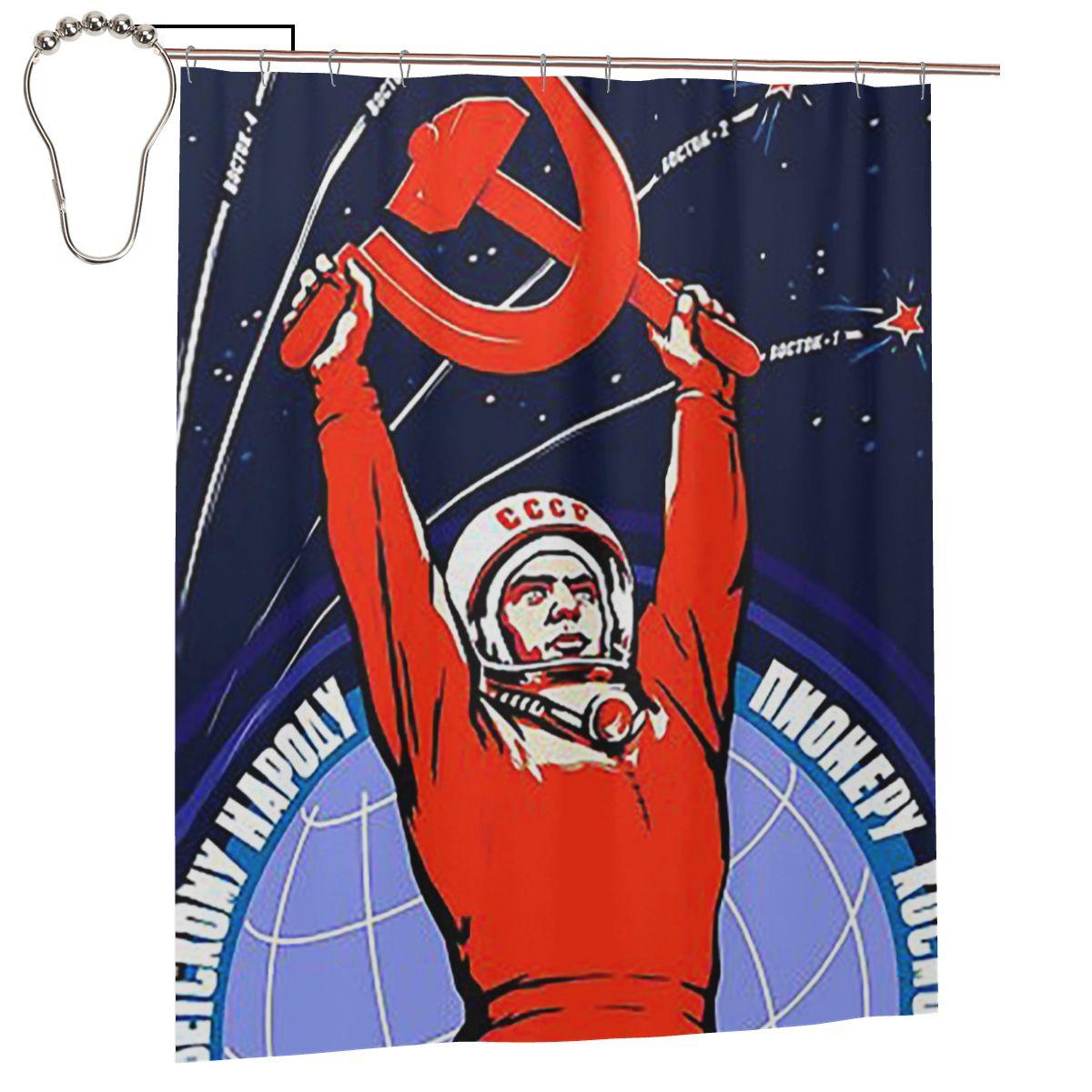 Soviet Propaganda. Yuri Gagarin Shower Curtain Bathroom Polyester Waterproof Bath Curtains With Hooks W60H190(CM)-1 Pcs
Soviet Propaganda. Yuri Gagarin Shower Curtain Bathroom Polyester Waterproof Bath Curtains With Hooks W60H190(CM)-1 Pcs