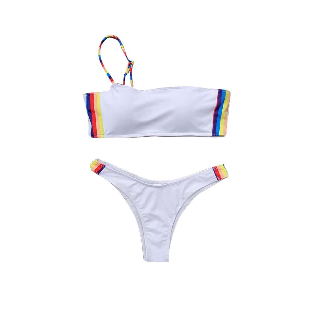 CS Women S Bikini Solid Set Swimsuit Two Piece Filled Bra Swimwear