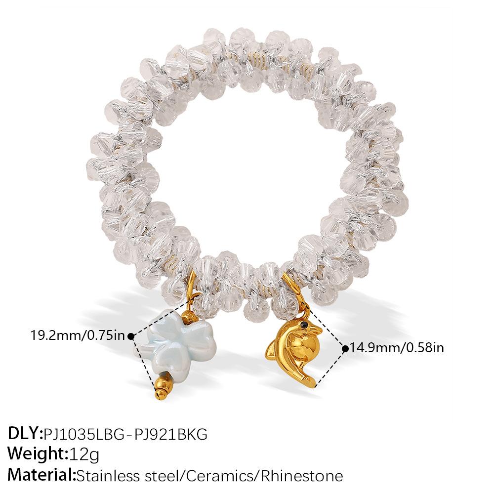 Gentle Diy Four-Leaf Clover Flower Pendant Transparent Crystal Elastic Hair Band Fairy Ponytail Hair Accessories
Gentle Diy Four-Leaf Clover Flower Pendant Transparent Crystal Elastic Hair Band Fairy Ponytail Hair Accessories