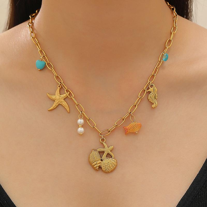 Vintage Stainless Steel Sunflower Multi Charm Necklace for Women Luxury High-End Collarbone Chain Beach Vacation Accessory Gift
Vintage Stainless Steel Sunflower Multi Charm Necklace for Women Luxury High-End Collarbone Chain Beach Vacation Accessory Gift