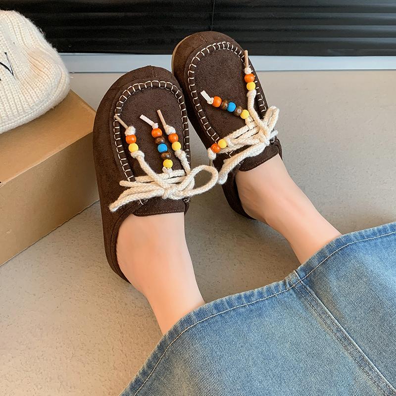 Женские туфли на плоской подошве с закрытым носком, с ремешком сзади, на шнуровке, с бисером, слипоны, с внутренней платформой, тапочки, универсальные, ретро, замшевые, женские туфли 35
Женские туфли на плоской подошве с закрытым носком, с ремешком сзади, на шнуровке, с бисером, слипоны, с внутренней платформой, тапочки, универсальные, ретро, замшевые, женские туфли 35