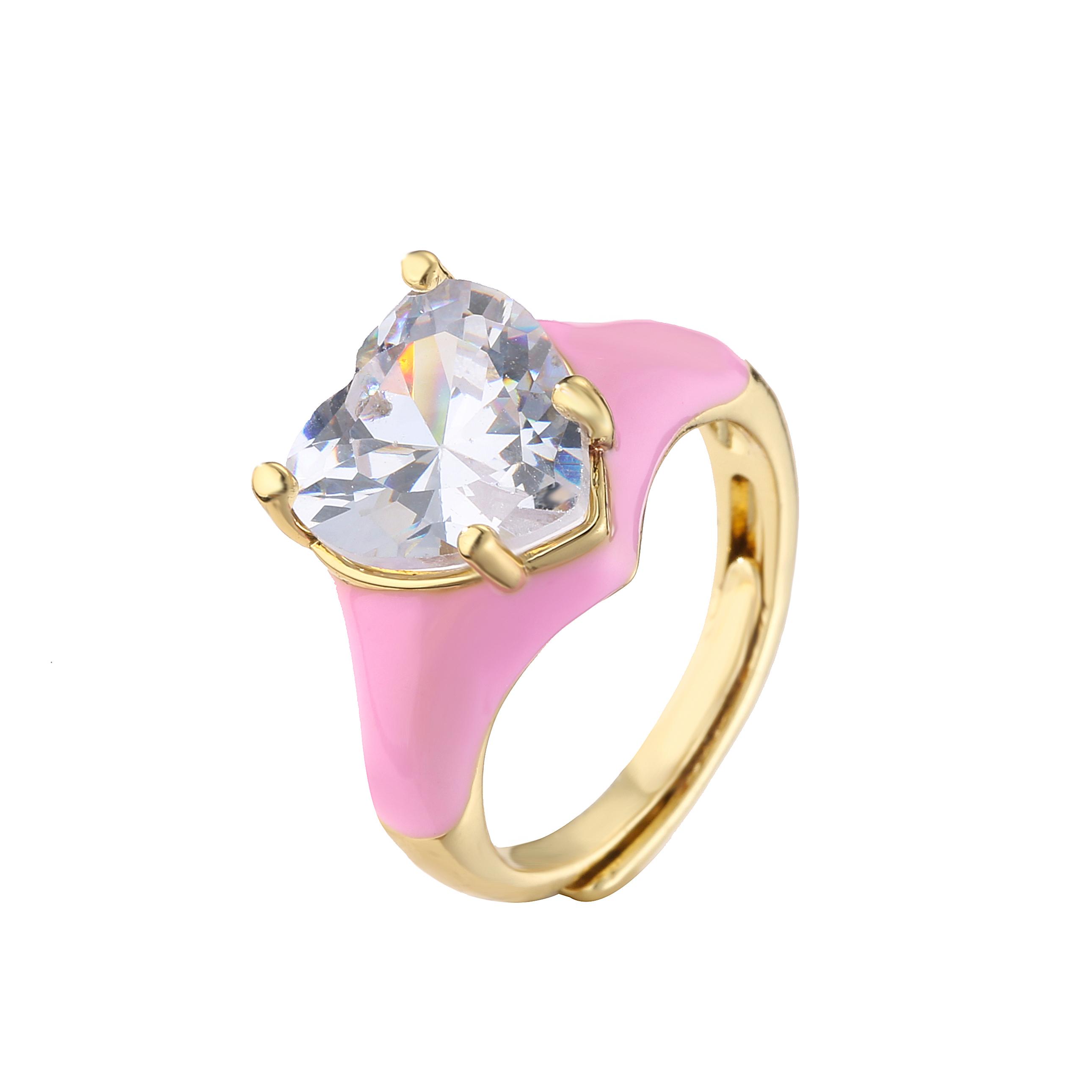 HECHENG, Lovely Gold color Heart Enamel Ring for women Dripping Oil Heart women Ring Fashion opening rings Zircon Wholesale розовый
HECHENG, Lovely Gold color Heart Enamel Ring for women Dripping Oil Heart women Ring Fashion opening rings Zircon Wholesale розовый