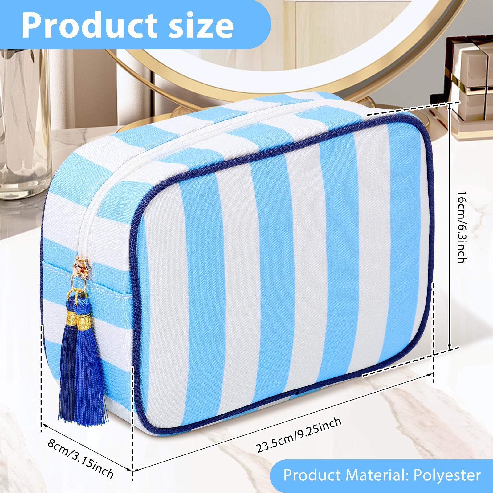 Travel Makeup Bag Portable Tassel Toiletry Bag with Zipper Fashionable Stripe Multi-purpose Storage Bag for Skincare Haircare
Travel Makeup Bag Portable Tassel Toiletry Bag with Zipper Fashionable Stripe Multi-purpose Storage Bag for Skincare Haircare
