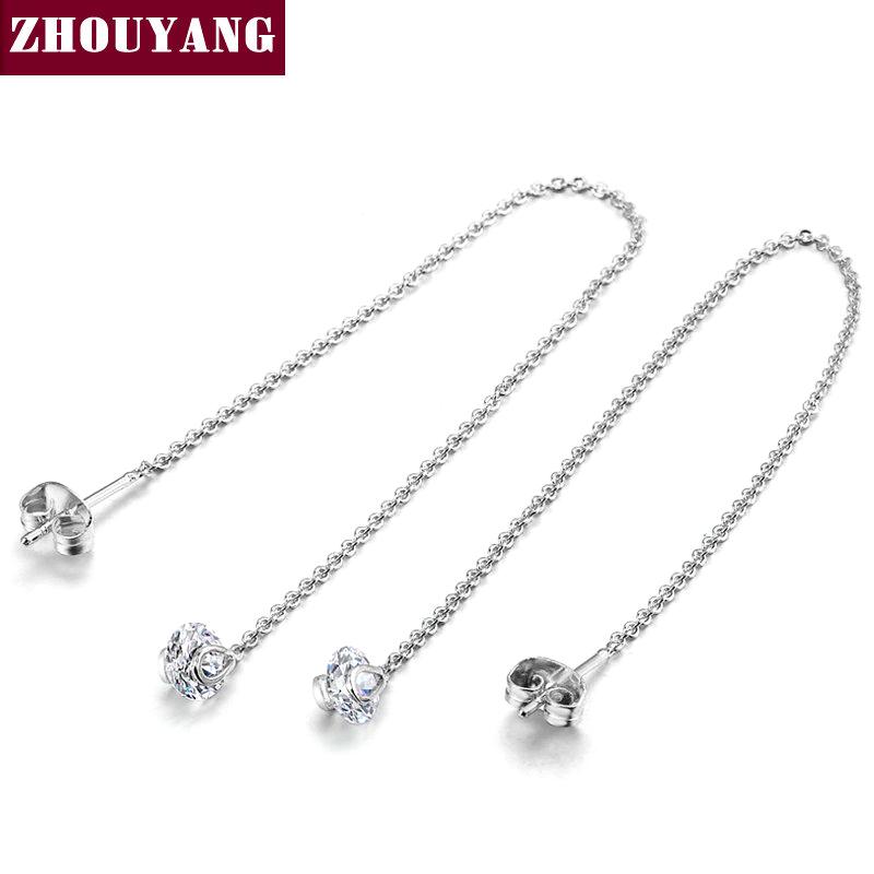 ZHOUYANG Chain Earring For Women 6mm Cubic Zirconia 11CM Length Ear Line Rose Gold Color Fashion Jewelry Gift ZYE549 ZYE100
ZHOUYANG Chain Earring For Women 6mm Cubic Zirconia 11CM Length Ear Line Rose Gold Color Fashion Jewelry Gift ZYE549 ZYE100