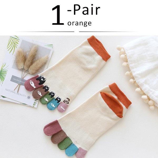 Милые носки до щиколотки с 5 пальцами, носки-лодочки, женские хлопковые с принтом медведя, белые, модные, повседневные, для девушек в стиле Харадзюку, носки с пальцами, невидимые, на 4 сезона