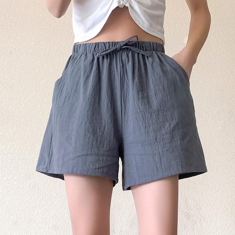 Повседневные льняные шорты, женские шорты для тренировок в тренажерном зале, брюки с высокой талией, черные женские короткие женские шорты, спортивные женские шорты XL 70-80kg