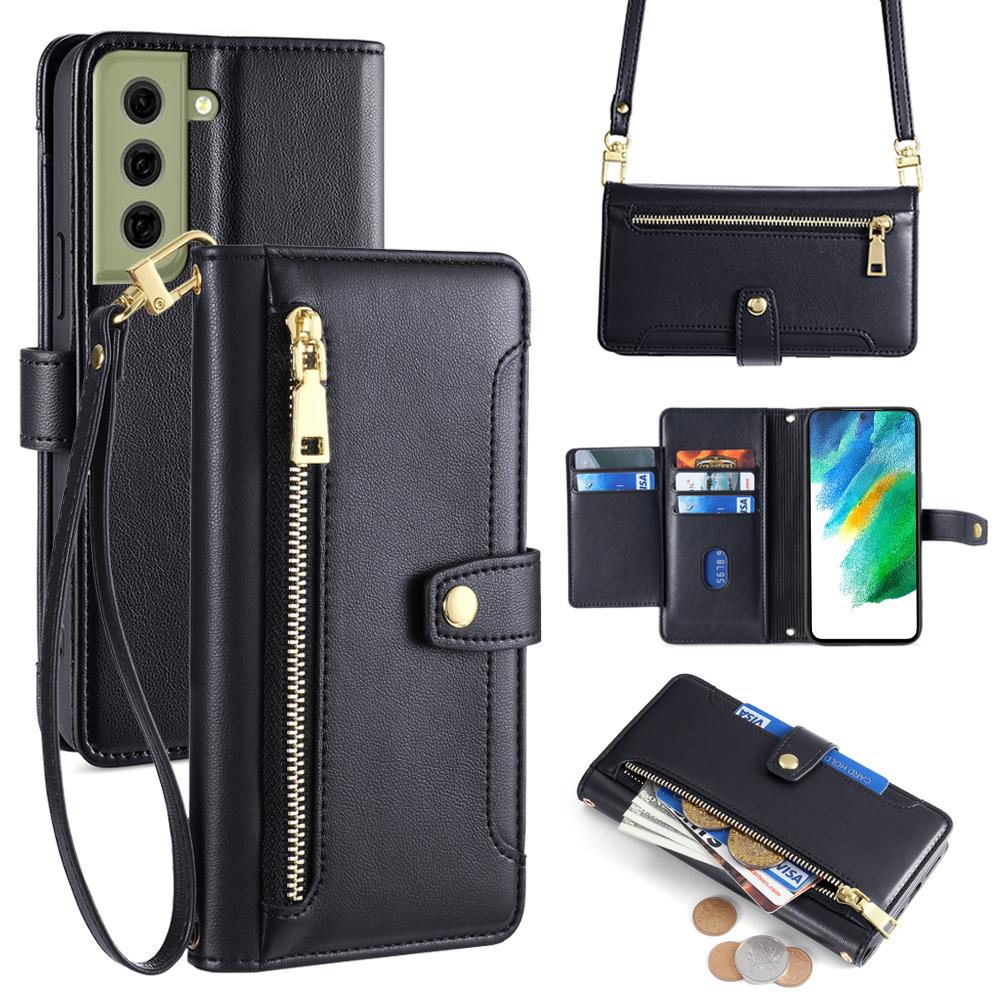 For Samsung Galaxy S21 FE 5G Cell Phone Case Anti-fall Leather Wallet Phone Cover with 2 Straps C
For Samsung Galaxy S21 FE 5G Cell Phone Case Anti-fall Leather Wallet Phone Cover with 2 Straps C