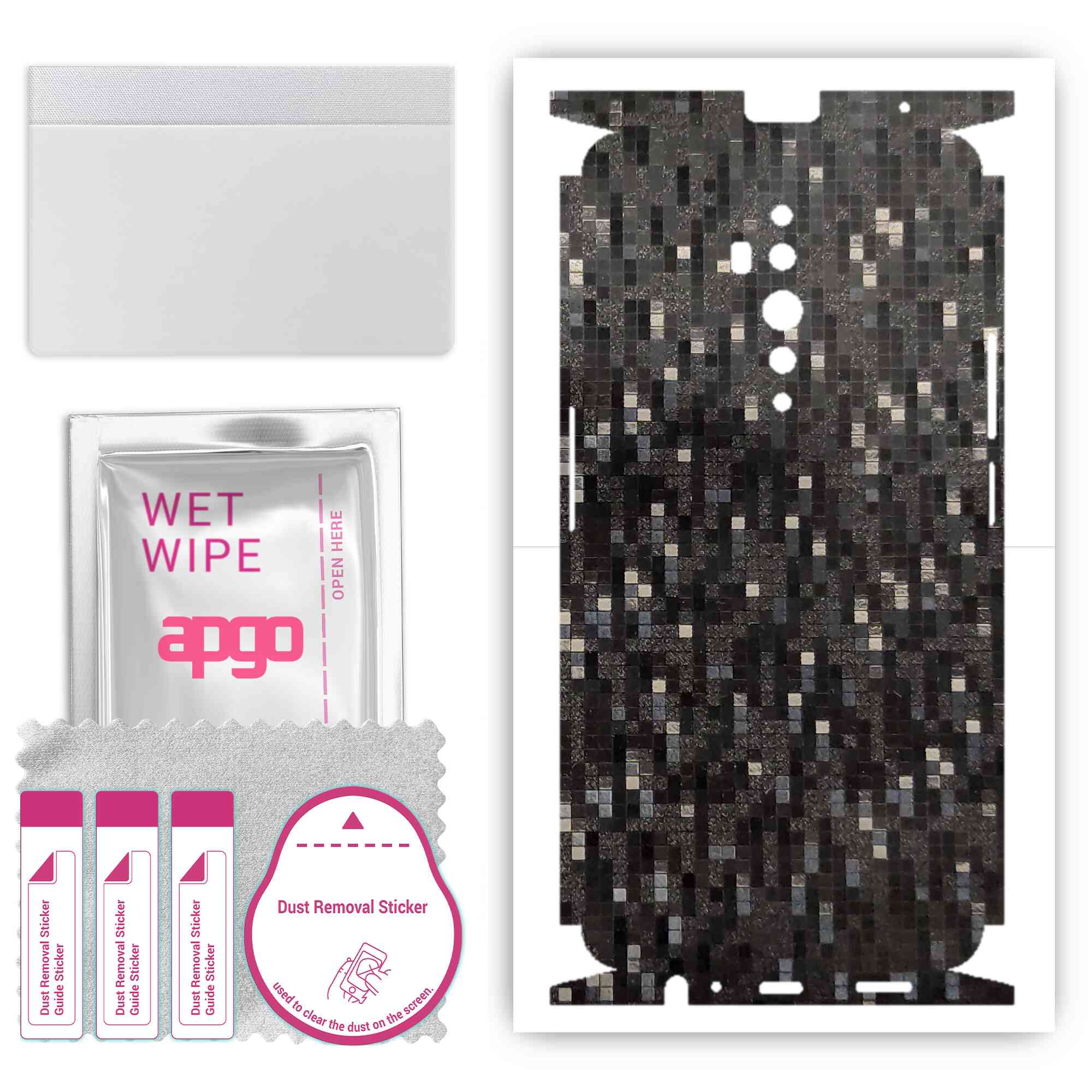 apgo Protective Skin Sticker for the back+sides compatible with Oppo Reno2 Z, Full Wrap Film, Foil, Vinyl - Pattern Carbon Black Pixel
apgo Protective Skin Sticker for the back+sides compatible with Oppo Reno2 Z, Full Wrap Film, Foil, Vinyl - Pattern Carbon Black Pixel