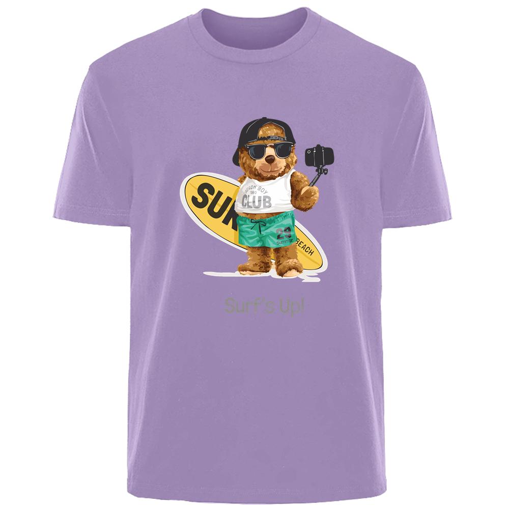Футболка Surf Selfie Bear Print Summer из 100% хлопка для мужчин, дышащая, высокого качества, для активного отдыха, модная мужская уличная одежда
Футболка Surf Selfie Bear Print Summer из 100% хлопка для мужчин, дышащая, высокого качества, для активного отдыха, модная мужская уличная одежда