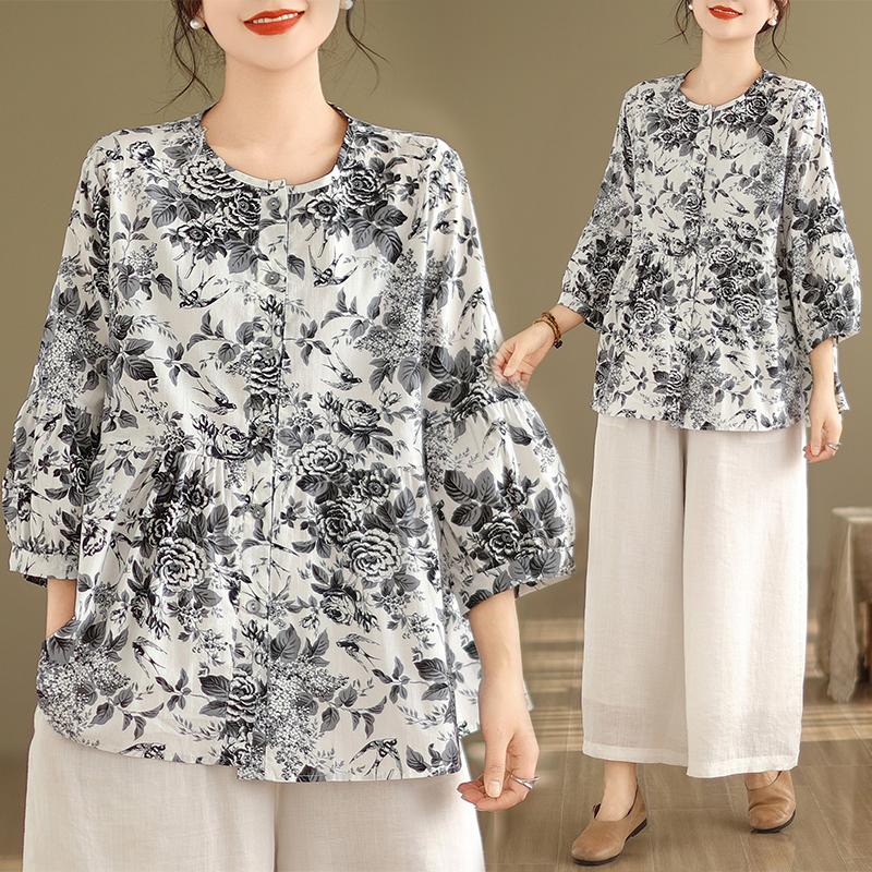 DIMANAF 2024, летние женские футболки больших размеров, летние рубашки с принтом листьев, женские топы с цветочным принтом, свободные повседневные футболки One Size
DIMANAF 2024, летние женские футболки больших размеров, летние рубашки с принтом листьев, женские топы с цветочным принтом, свободные повседневные футболки One Size