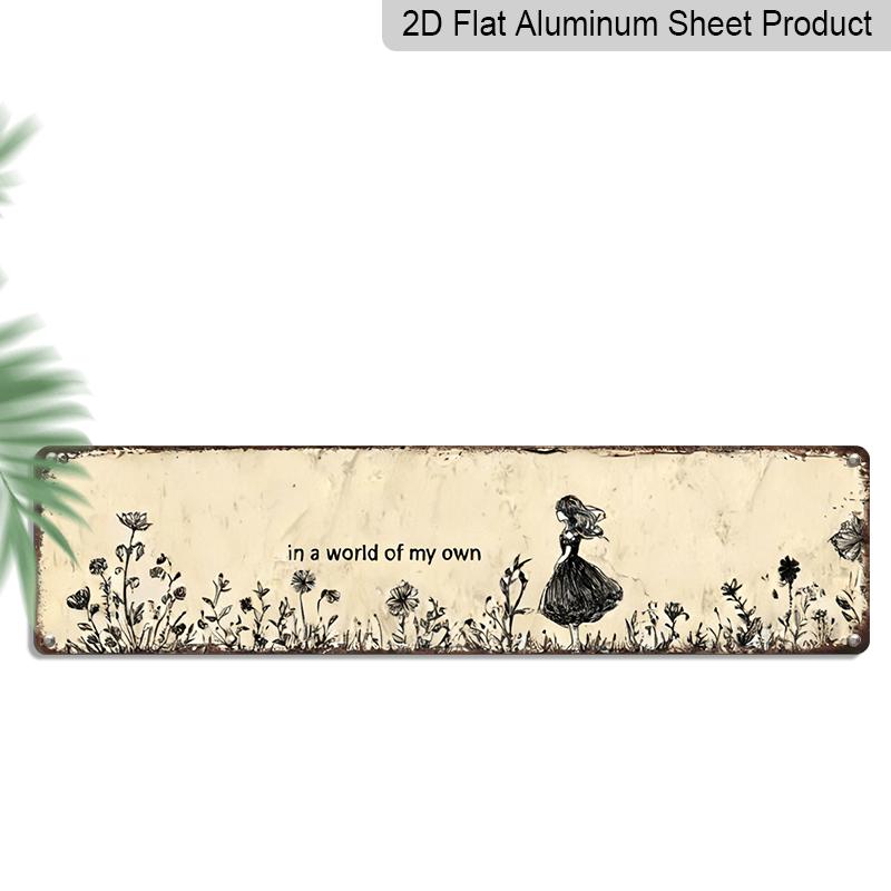 2D Flat, 1pc Vintage In A World of My Own Metal Wall Art Sign - Rustic Retro Aluminum Decorative Sign with Floral Whimsical Design, 15.7×3.94inch 40cm x 10cm
2D Flat, 1pc Vintage In A World of My Own Metal Wall Art Sign - Rustic Retro Aluminum Decorative Sign with Floral Whimsical Design, 15.7×3.94inch 40cm x 10cm