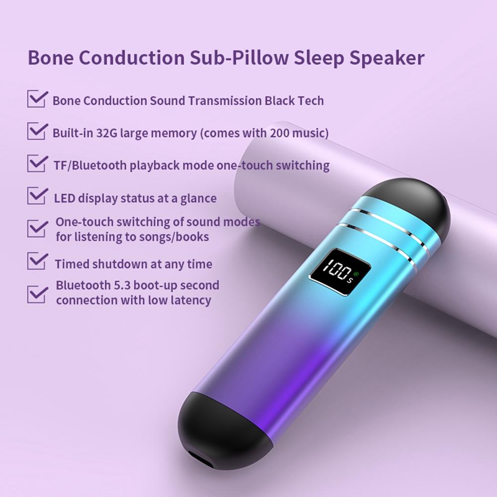 QY09 Bone Conduction Speaker with 32GB TF Card Mini Wireless Audio Device BT Sleep Aid for Bedroom/Dorm/Office Blue Purple
QY09 Bone Conduction Speaker with 32GB TF Card Mini Wireless Audio Device BT Sleep Aid for Bedroom/Dorm/Office Blue Purple