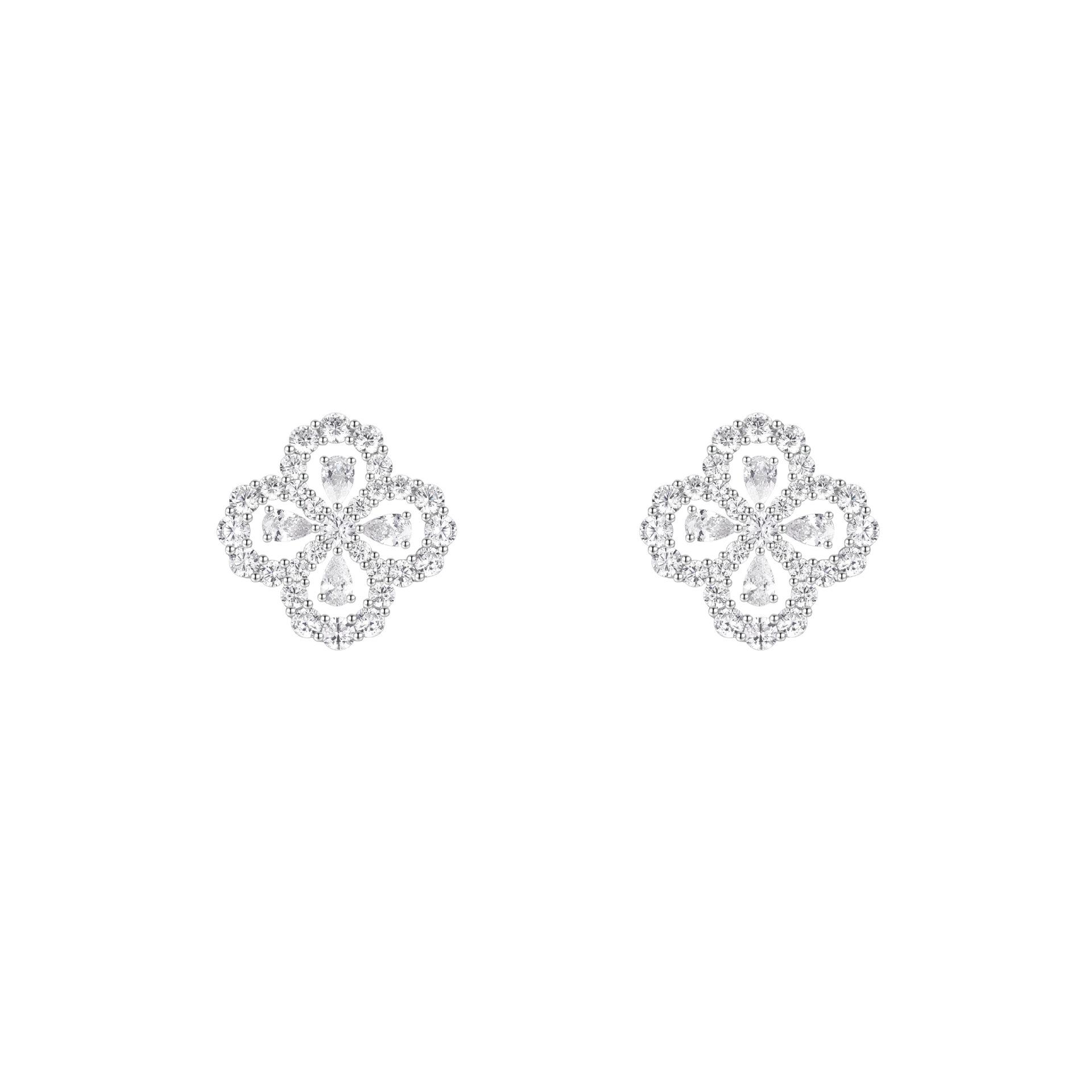 925 Silver Star-Style Clover Teardrop Earrings with High-Carbon Stone in Pave Setting for Women 925 Silver білий
925 Silver Star-Style Clover Teardrop Earrings with High-Carbon Stone in Pave Setting for Women 925 Silver білий