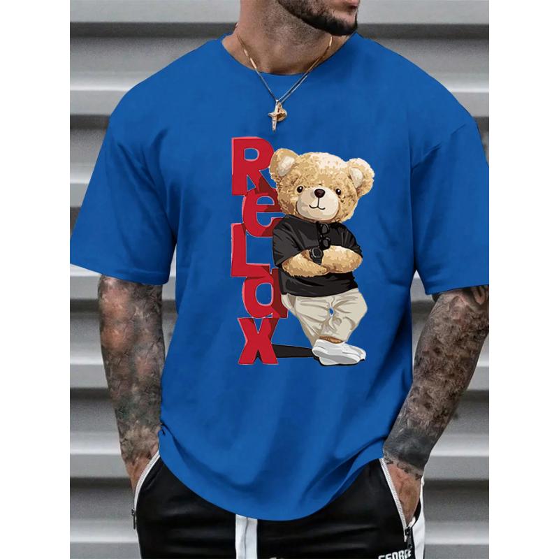 Men s Summer Cotton Fashionable Casual Loose Large Size Letter Bear Printed Sports Round Neck Short Sleeve T-shirt Top XS
Men s Summer Cotton Fashionable Casual Loose Large Size Letter Bear Printed Sports Round Neck Short Sleeve T-shirt Top XS