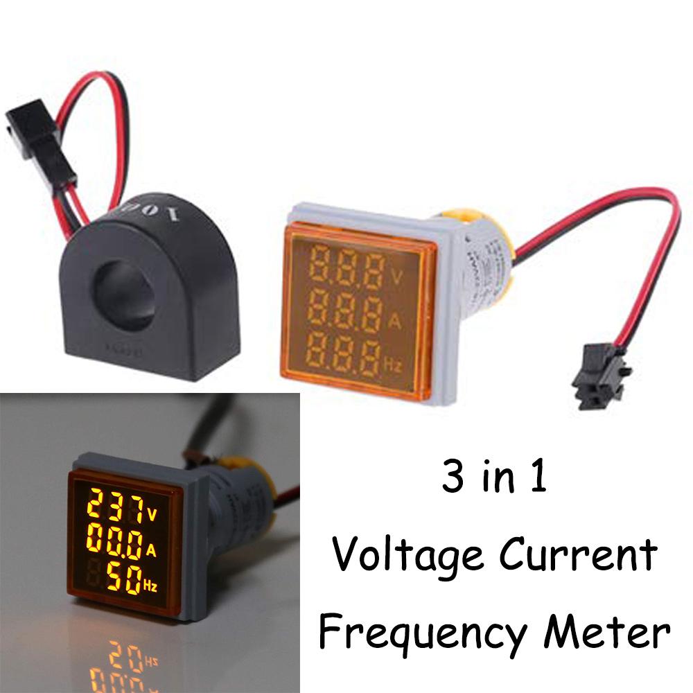 3 in 1 AC 60~500V Digital Voltmeter Ammeter HZ Hertz Frequency Meter 22mm Current Voltage Indicator Tester Amp Signal Light LED
3 in 1 AC 60~500V Digital Voltmeter Ammeter HZ Hertz Frequency Meter 22mm Current Voltage Indicator Tester Amp Signal Light LED