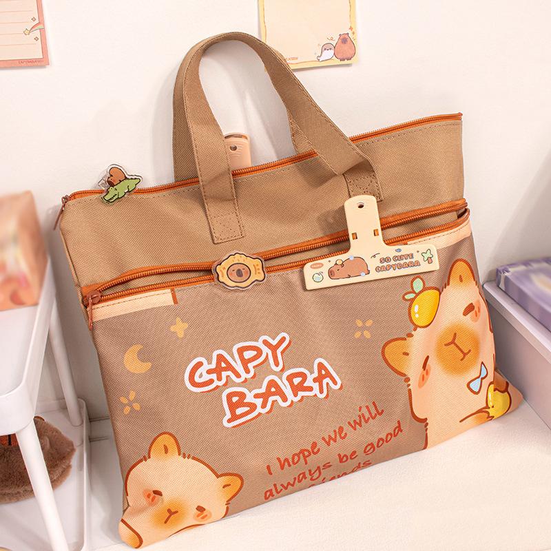 Capybara Tutorial Bag Horizontal Edition Book Tutorial Bag Cartoon Zipper Large-capacity Document Storage Bag for Students Double Canvas Bag
Capybara Tutorial Bag Horizontal Edition Book Tutorial Bag Cartoon Zipper Large-capacity Document Storage Bag for Students Double Canvas Bag
