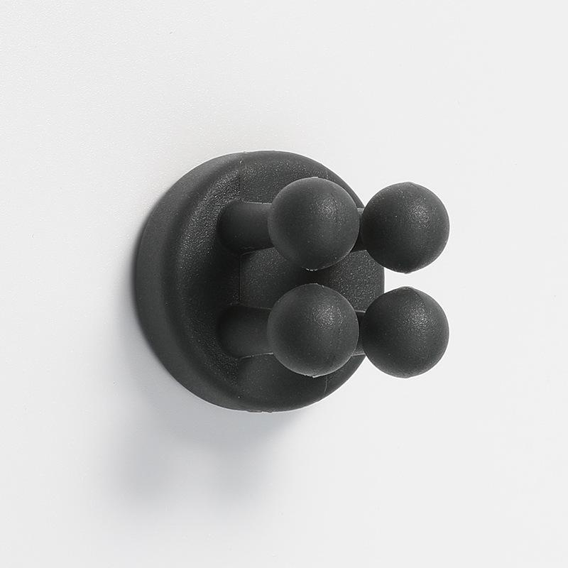 1 шт. самоклеящийся новый простой силиконовый крючок для ванной комнаты настенный крючок для спальни вешалка для хранения пальто домашний декор для полотенец 1PCS чёрный