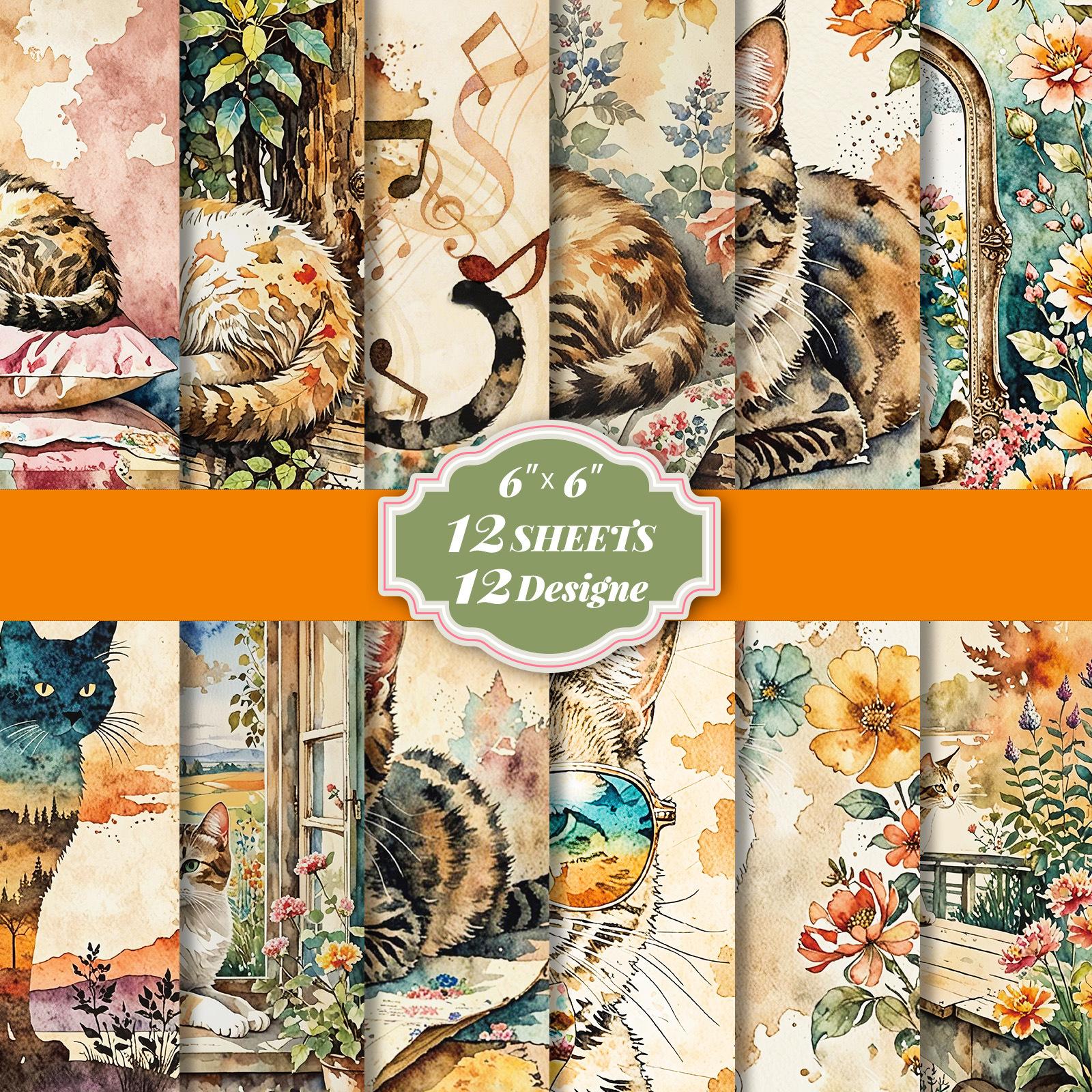 12 Sheets/Pack Retro Cat Material Paper Art Hand Account Peripheral Material Cutting Paper
12 Sheets/Pack Retro Cat Material Paper Art Hand Account Peripheral Material Cutting Paper
