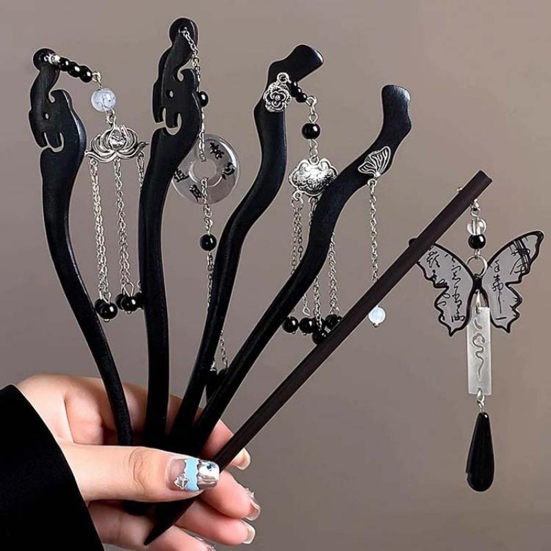 New Chinese Style Butterfly Tassel Hair Stick for Women Girl Vintage Black Wood Chopstick Hairpin Hanfu Hair Accessories
New Chinese Style Butterfly Tassel Hair Stick for Women Girl Vintage Black Wood Chopstick Hairpin Hanfu Hair Accessories