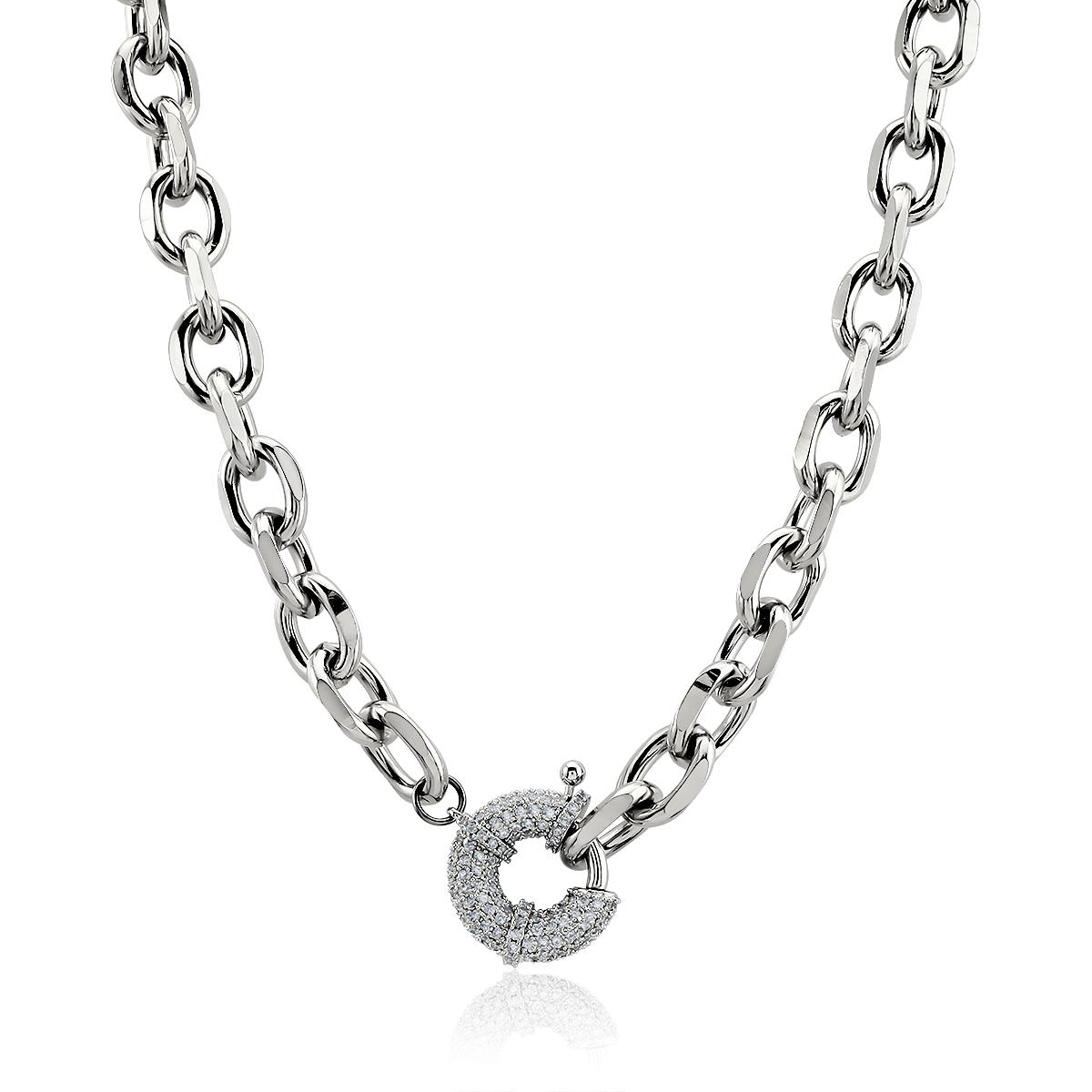 High Quality 316 Stainless Steel Hypoallergenic Diamond Circle Charm Necklace Clasp Lock Collarbone Chain Necklace for Women срібний
High Quality 316 Stainless Steel Hypoallergenic Diamond Circle Charm Necklace Clasp Lock Collarbone Chain Necklace for Women срібний