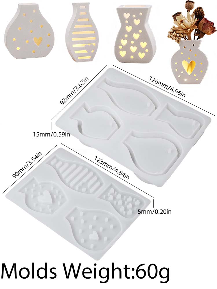 Polka Dots Heart Stripes Vase Mold DIY Flower Arrangement Aromath Gypsum Silicone Molds Resin LED Light Crafts Making Home Decor
Polka Dots Heart Stripes Vase Mold DIY Flower Arrangement Aromath Gypsum Silicone Molds Resin LED Light Crafts Making Home Decor