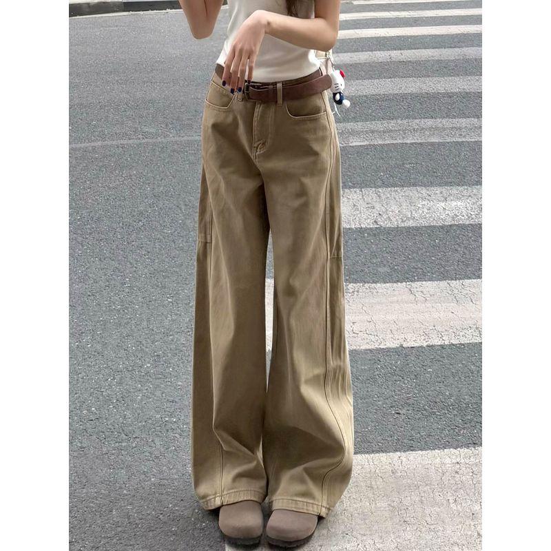 American Retro Khaki Straight-Leg Jeans for Women, New Spring Style for Plus-Size Girls, High-Waisted Loose Fit, Slimming Wide-Leg Pants Khaki 3XL(Suggestion 80-90kg)
American Retro Khaki Straight-Leg Jeans for Women, New Spring Style for Plus-Size Girls, High-Waisted Loose Fit, Slimming Wide-Leg Pants Khaki 3XL(Suggestion 80-90kg)