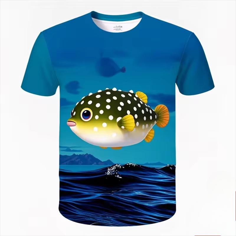 Underwater World Ugly Fish 3D Digital Printed Summer Comfortable Breathable Casual Loose Round Neck Children s Boys Short Sleeved T-shirt 170 синій
Underwater World Ugly Fish 3D Digital Printed Summer Comfortable Breathable Casual Loose Round Neck Children s Boys Short Sleeved T-shirt 170 синій