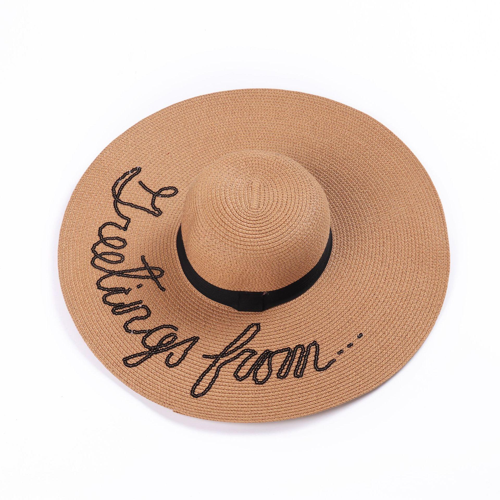 Beach hat women s summer big brim letters love heart visor visor folding embroidered cover travel straw bucket hat 55-60CM
Beach hat women s summer big brim letters love heart visor visor folding embroidered cover travel straw bucket hat 55-60CM