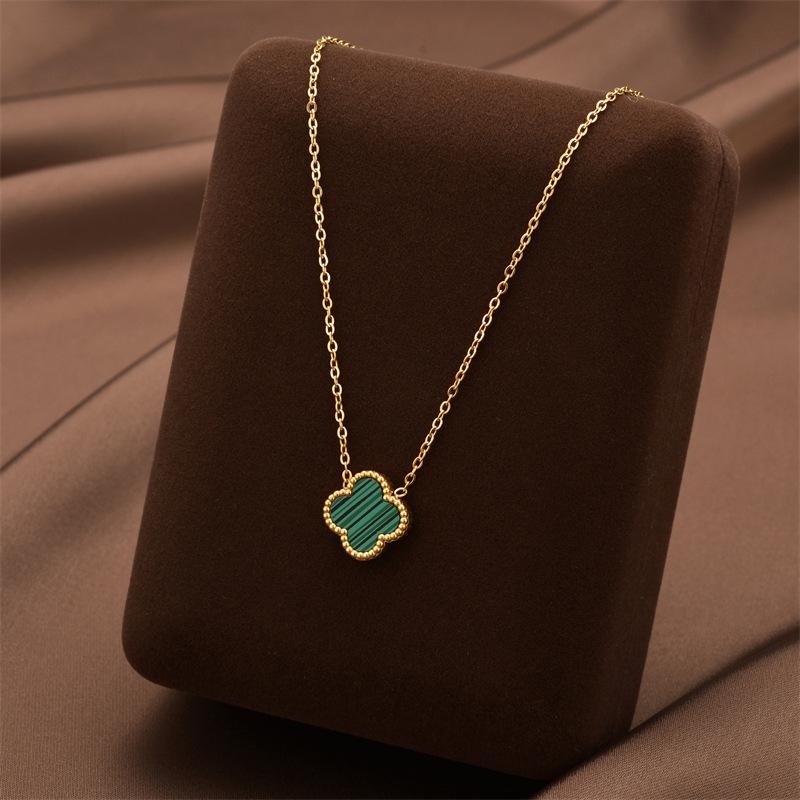 Высококачественное ожерелье с четырехлистным клевером, легкая роскошная титановая сталь, не теряет цвет, ювелирное изделие, простая темпераментная женская цепочка на ключицу