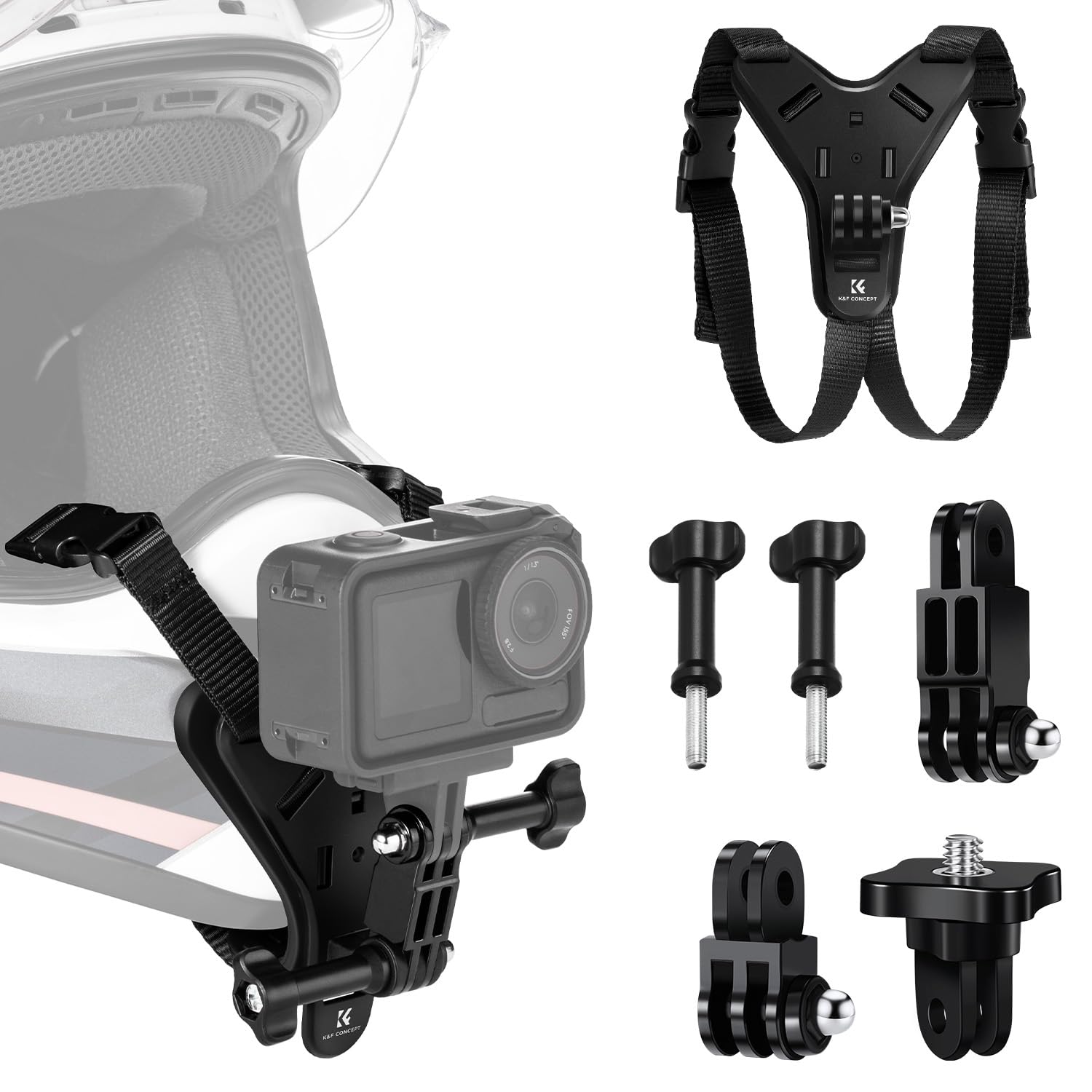 CONCEPT Helmet Chin Mount Compatible with Insta360 X5 X4 X3 GoPro 13 12 11 10 9 DJ IOSMO Action 5 Pro 4 Action Camera Accessory K&F - / / 3, etc. - чорний
CONCEPT Helmet Chin Mount Compatible with Insta360 X5 X4 X3 GoPro 13 12 11 10 9 DJ IOSMO Action 5 Pro 4 Action Camera Accessory K&F - / / 3, etc. - чорний