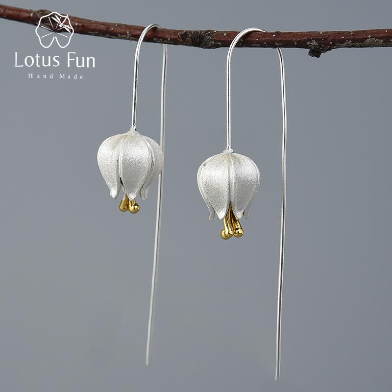 Висячие серьги Lotus Fun Eternal Love с цветком тюльпана, настоящие ювелирные серьги ручной работы из стерлингового серебра 925 пробы для женщин
Висячие серьги Lotus Fun Eternal Love с цветком тюльпана, настоящие ювелирные серьги ручной работы из стерлингового серебра 925 пробы для женщин