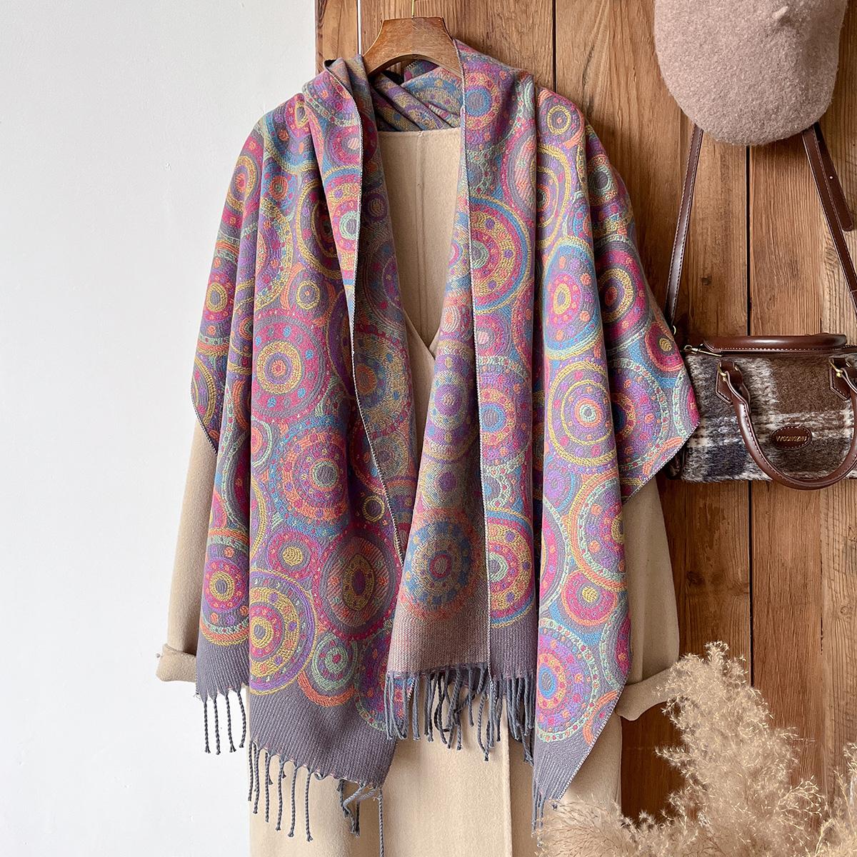 Fashion Women S Cashmere Winter Shawl - Vintage Oil Painting Floral Printed Tasseled Pashmina Thick Wrap & Echarpe Poncho
Fashion Women S Cashmere Winter Shawl - Vintage Oil Painting Floral Printed Tasseled Pashmina Thick Wrap & Echarpe Poncho