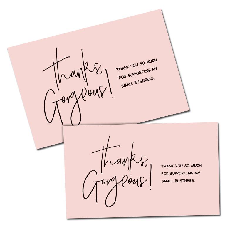 50 Sheets/pack, Pink, Thank You Card, In English, Thank You, Gift Box Decoration, Greeting Cards and Postcards 9*5.4cm
50 Sheets/pack, Pink, Thank You Card, In English, Thank You, Gift Box Decoration, Greeting Cards and Postcards 9*5.4cm